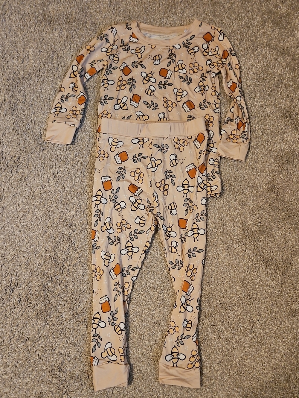 Little One Shop Honey Bee Pajama Set 12-18M Two Piece Sleep Set Bees Honey